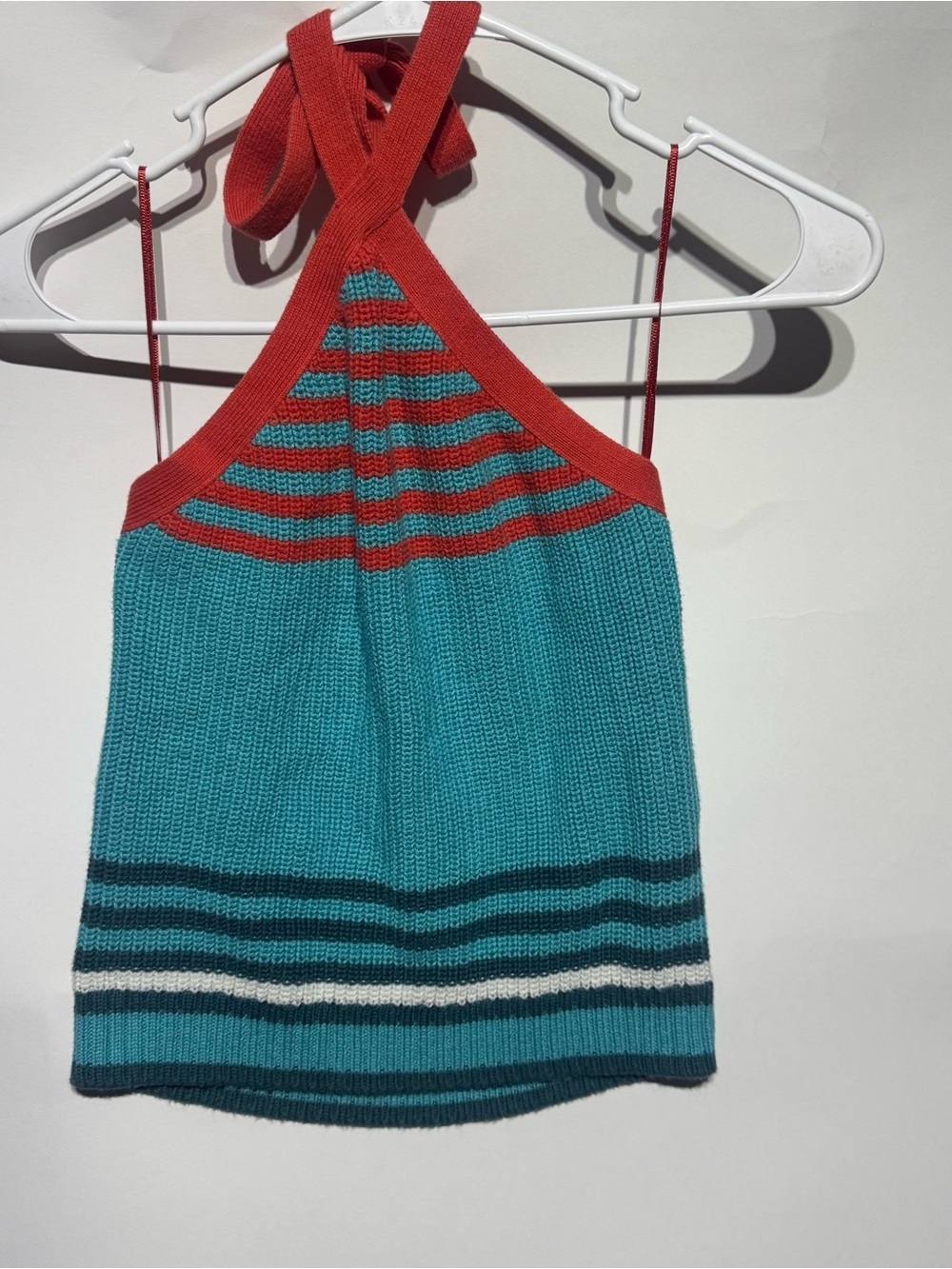 Zara Colorful Crochet Knit Tank with a Tie Top